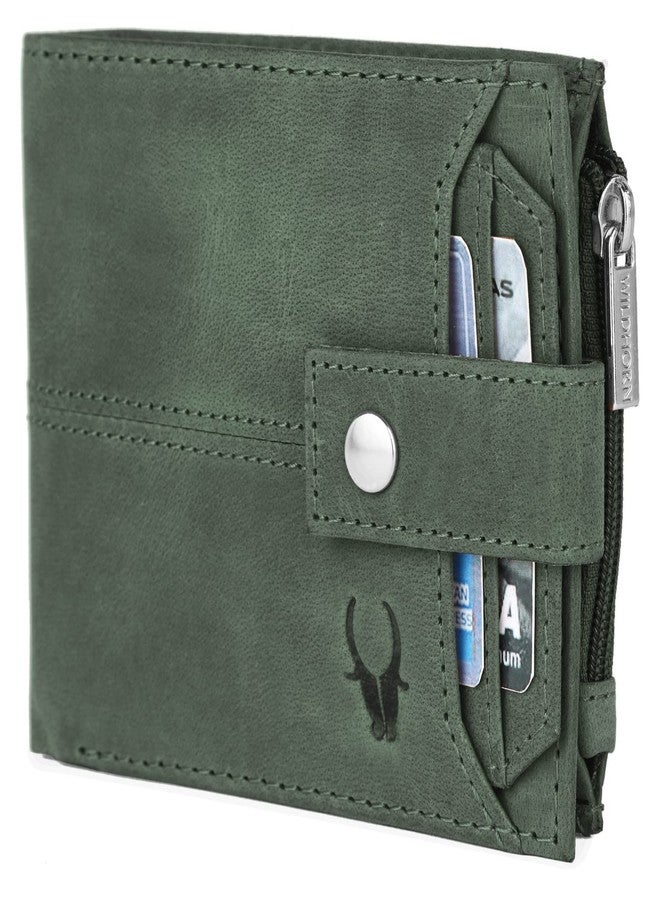 WildHorn Leather RFID Protected Leather Wallet Men, Green Hunter - Image 1